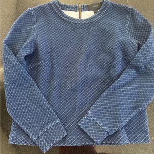 J CREW Indigo quilted sweatshirt